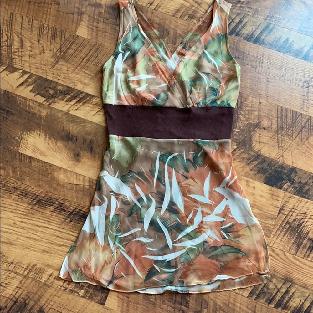Charlotte Russe • Brown/Orange/Tan Tank Top Blouse